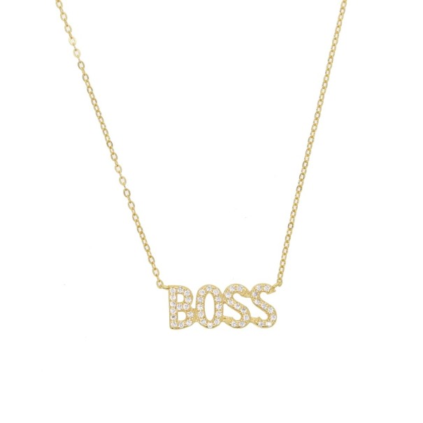 Colar feminino boss e babe dourado 1