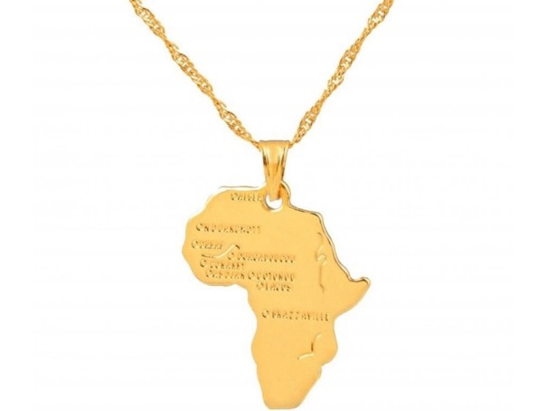 Colar feminino com África 45 cm 10