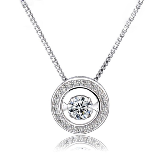 Colar feminino com cristal em círculo 40 cm