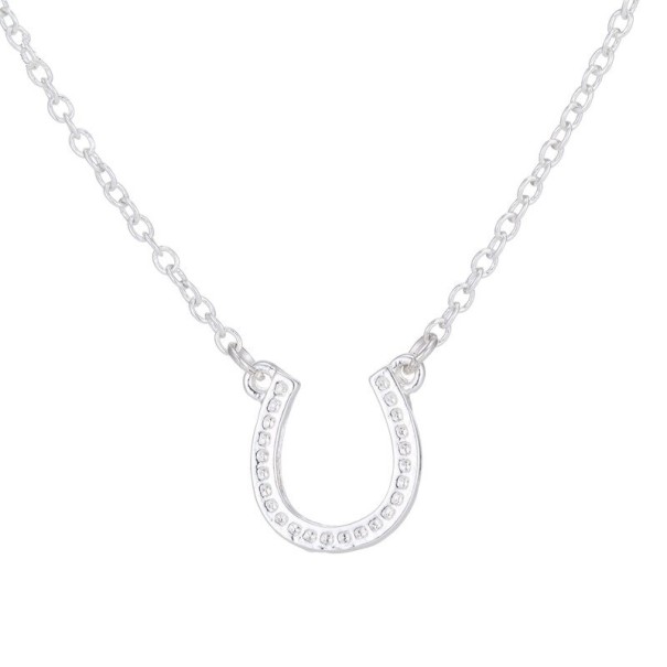 Colar feminino com ferradura prateado