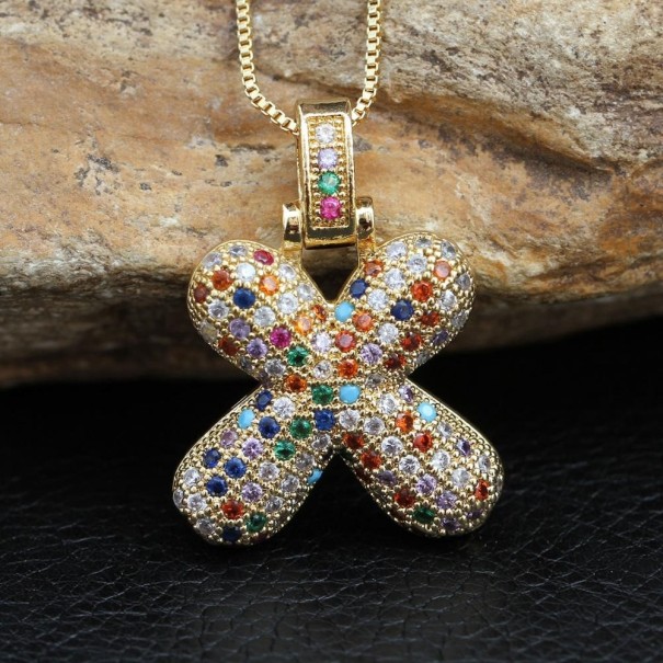 Colar feminino com letra do alfabeto D352 X