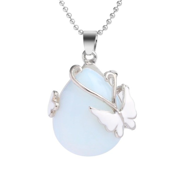 Colar feminino com pedra e borboleta 2