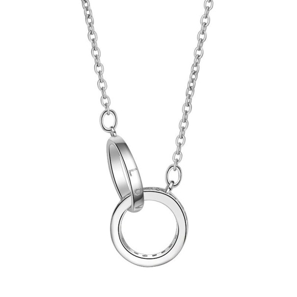 Colar feminino com pendente ligado D840 prateado