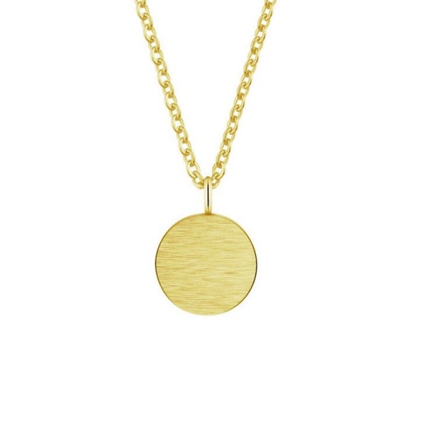 Colar feminino com pendente redondo dourado