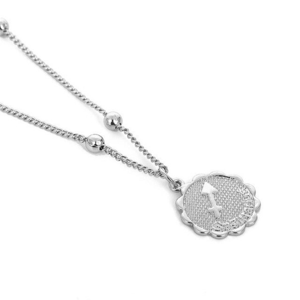 Colar feminino com signo do zodíaco prateado 9