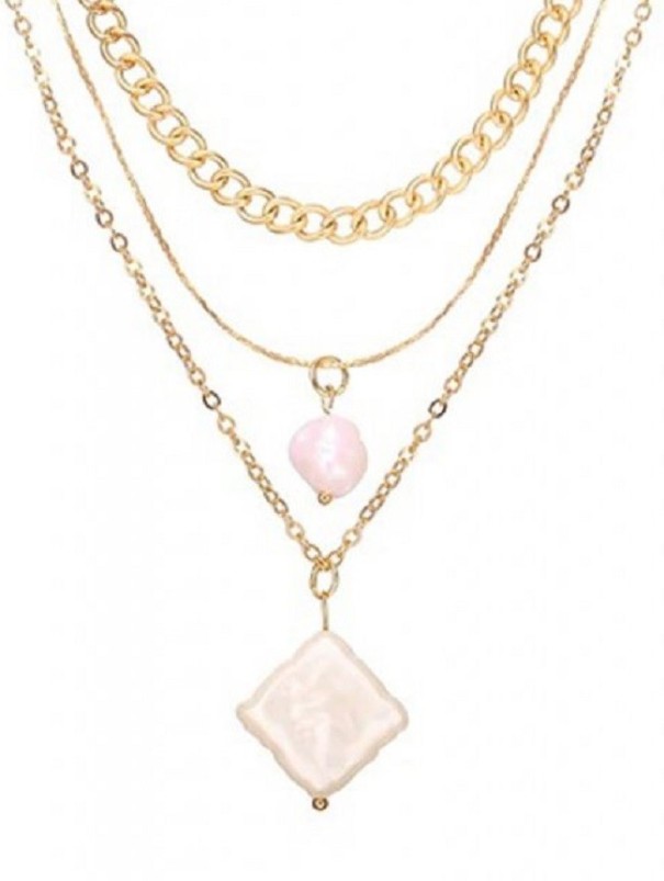 Colar feminino maciço com pérolas G737 2