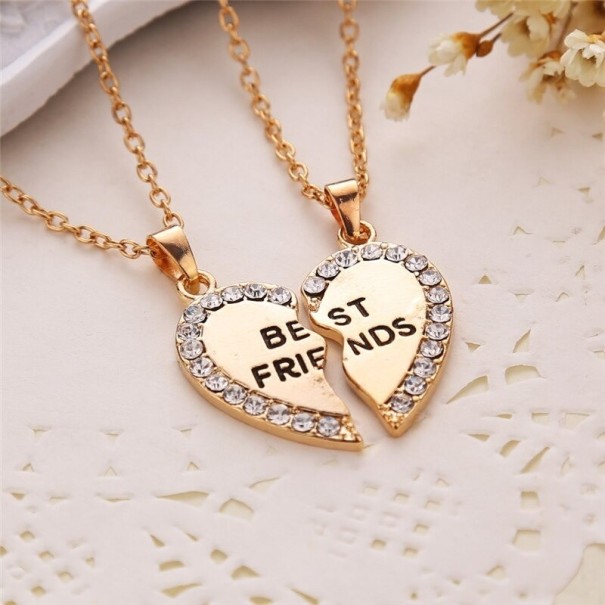 Colar feminino para melhores amigas D64 dourado