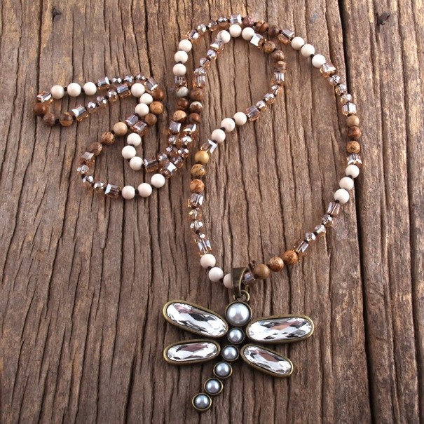 Colar longo feminino com libélula 6