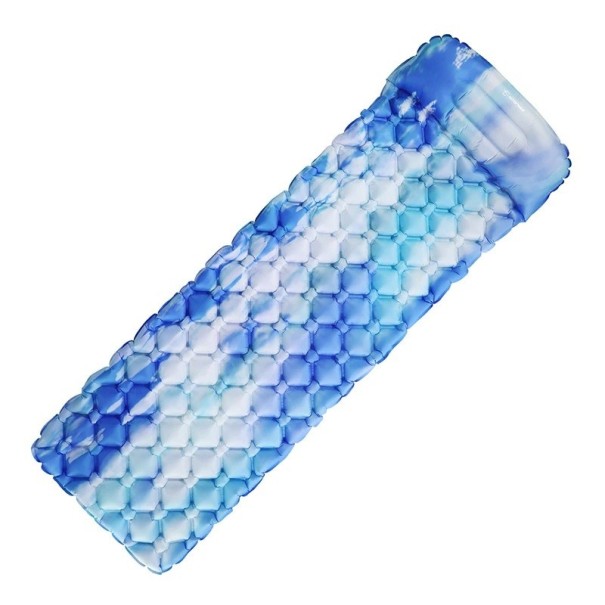 Colchão insuflável com almofada azul
