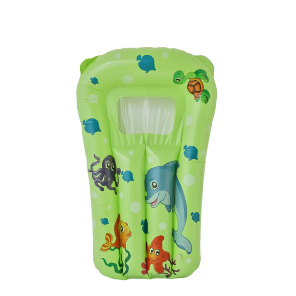 Colchão insuflável para crianças na água 72 x 44 x 10 cm Camas confortáveis para a piscina Colchão flutuante para crianças a nadar verde