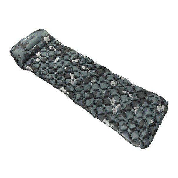 Colchoneta inflable para dormir con almohada gris oscuro