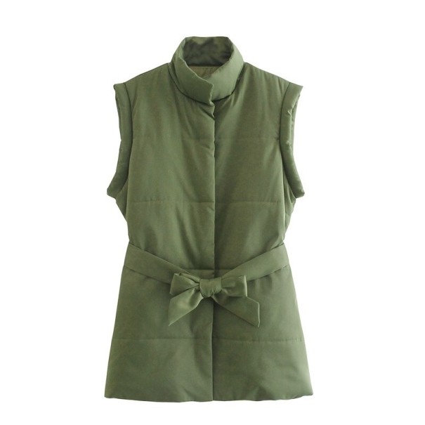 Colete acolchoado feminino P1992 verde exército