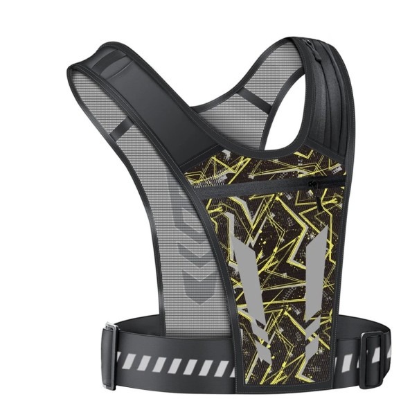 Colete de corrida com bolso para telefone e elementos reflexivos para homens e mulheres adequado para jogging, caminhada e treino amarelo
