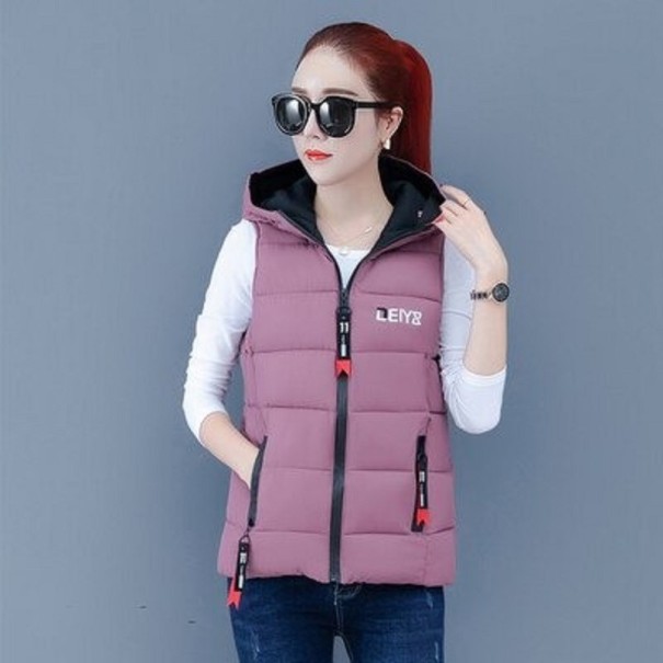 Colete de outono feminino P1450 roxo claro M