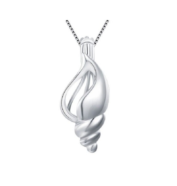 Colgante de concha para mujer plateado