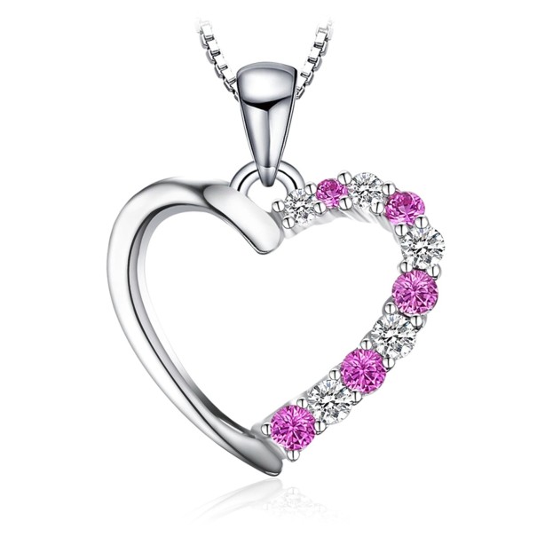 Colgante de corazón de zafiro para mujer 1
