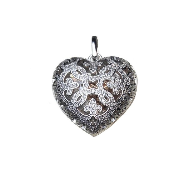 Colgante de corazón para mujer D487 plateado