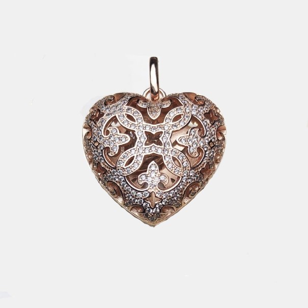 Colgante de corazón para mujer D487 rosa viejo
