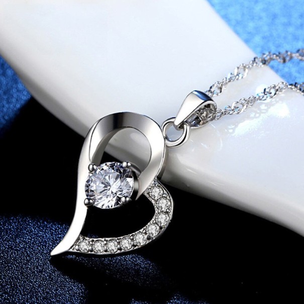Colgante de plata para mujer Corazón J1224 blanco