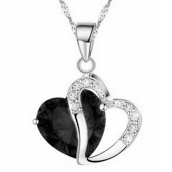 Colgante mujer 2 Corazones J847 negro