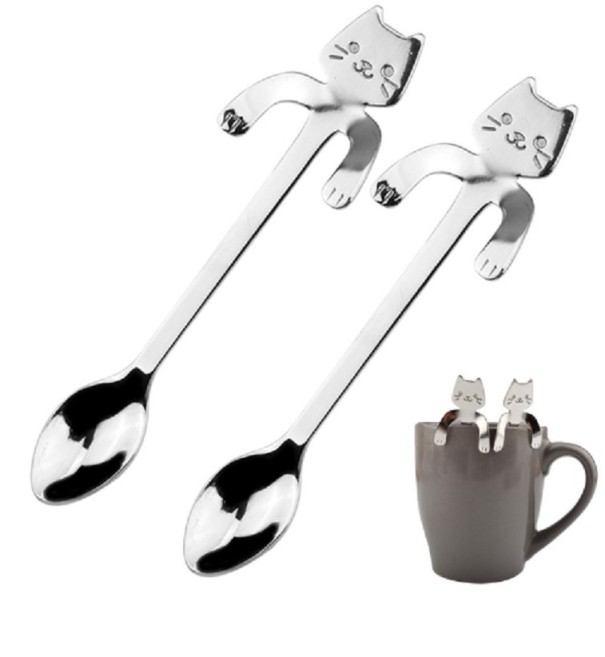 Colher de café com gato - 2 pcs 1