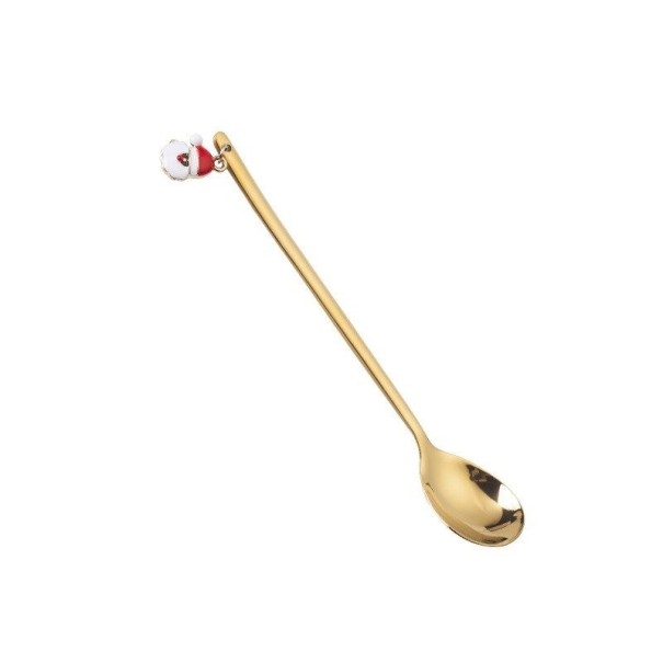 Colher de chá com decoração de Natal dourado 4