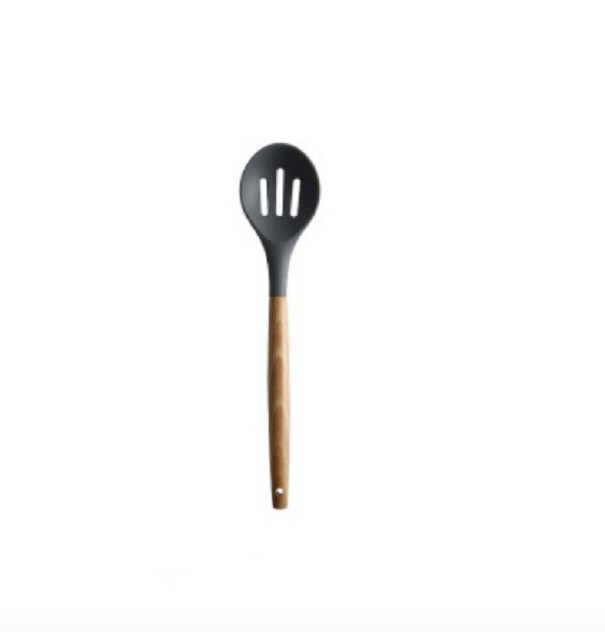 Colher de silicone com cabo de madeira 2