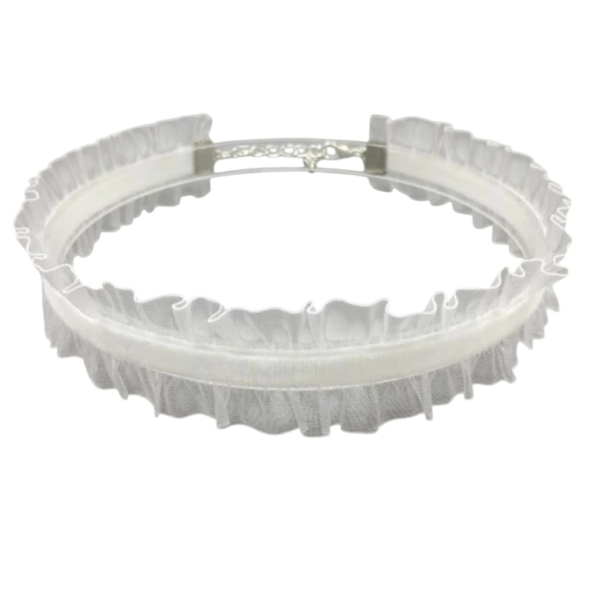 Colier choker pentru femei cu dantelă și închidere elegantă, accesoriu din catifea pentru purtare zilnică și ocazii speciale alb