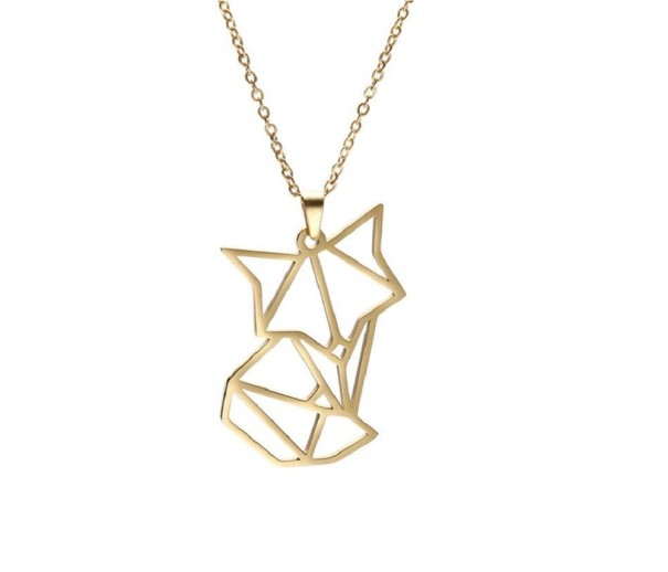 Colier pentru femei cu pandantiv de vulpe aur 1