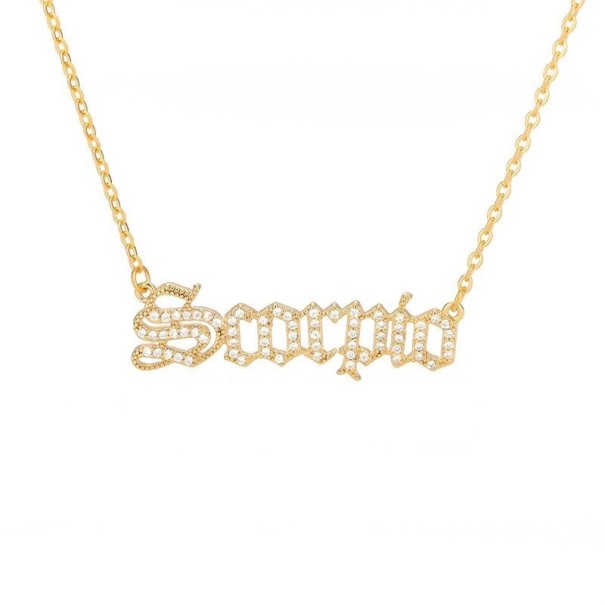 Colier pentru femei zodiac D841 aur 9