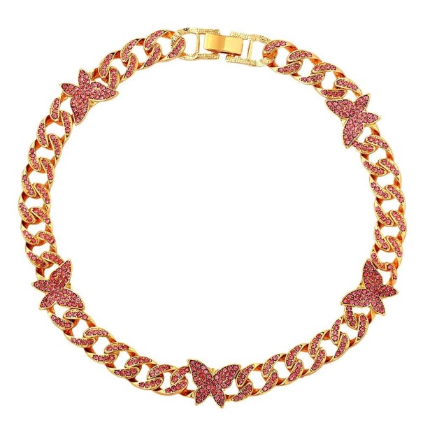 Collana choker da donna con farfalle oro 2