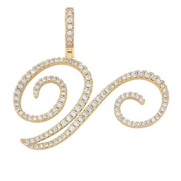 Collana con lettera D194 rosa antico V