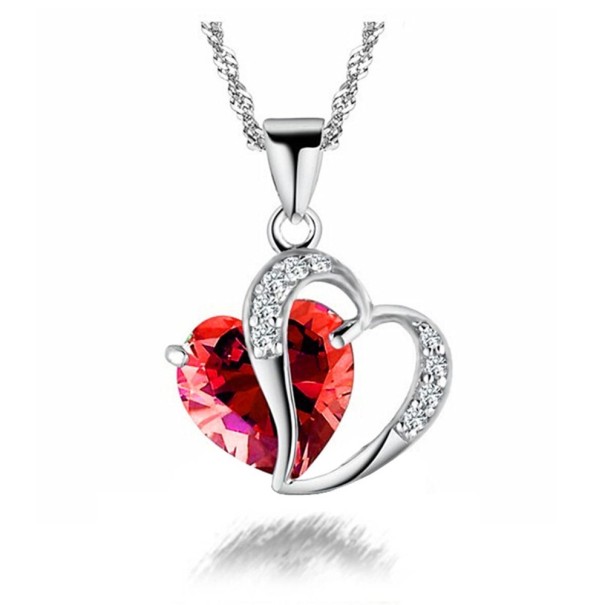 Collana da donna a forma di cuore rosso