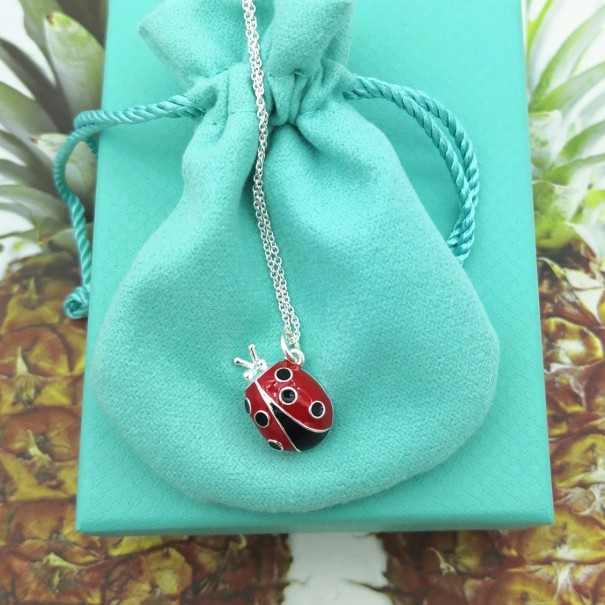 Collana da donna con coccinella rosso