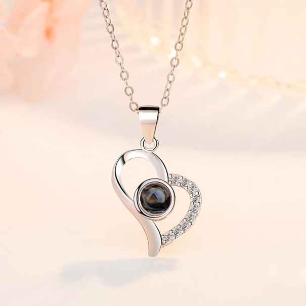 Collana da donna con cuore D688 argento