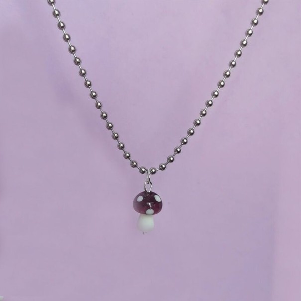 Collana da donna con fungo D400 viola 2