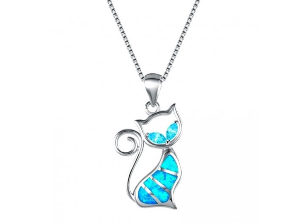 Collana da donna con gatto D157 4