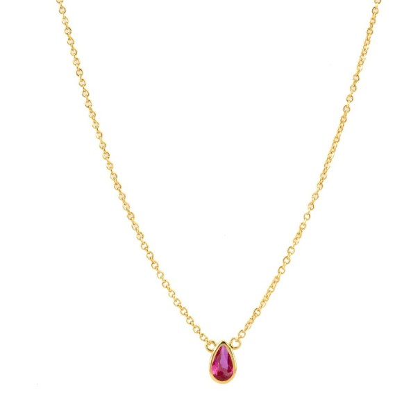Collana da donna con goccia rosa scuro