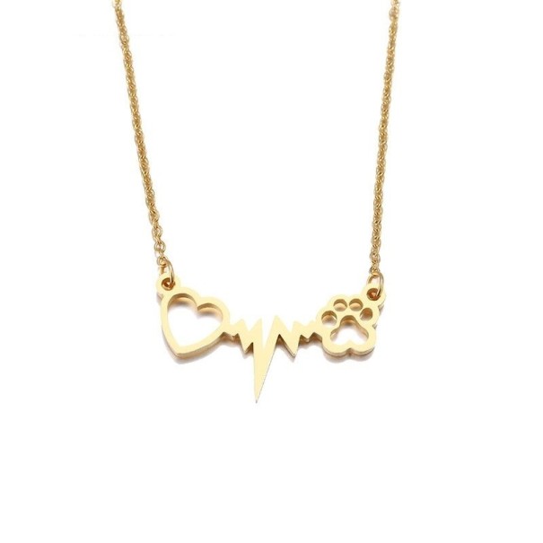 Collana da donna cuore e zampa oro