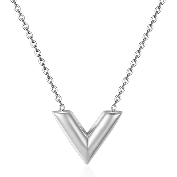 Collana da donna lettera V G830 argento