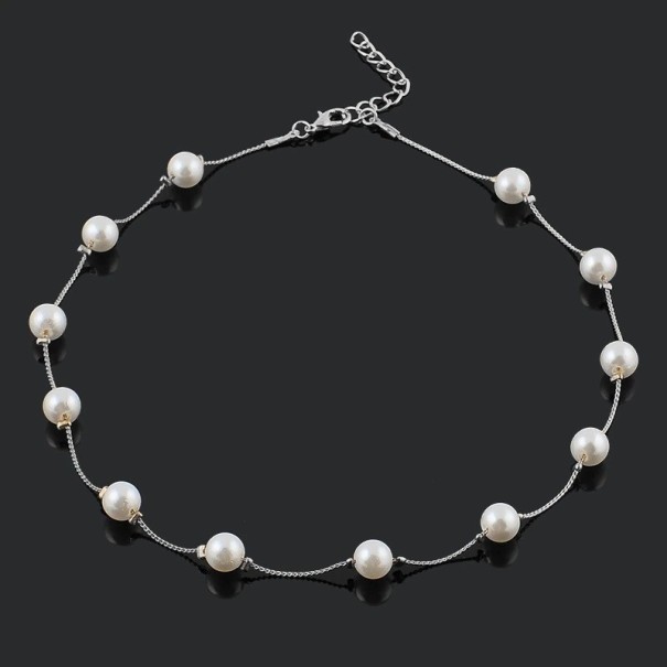 Collana di perle da donna D180 argento