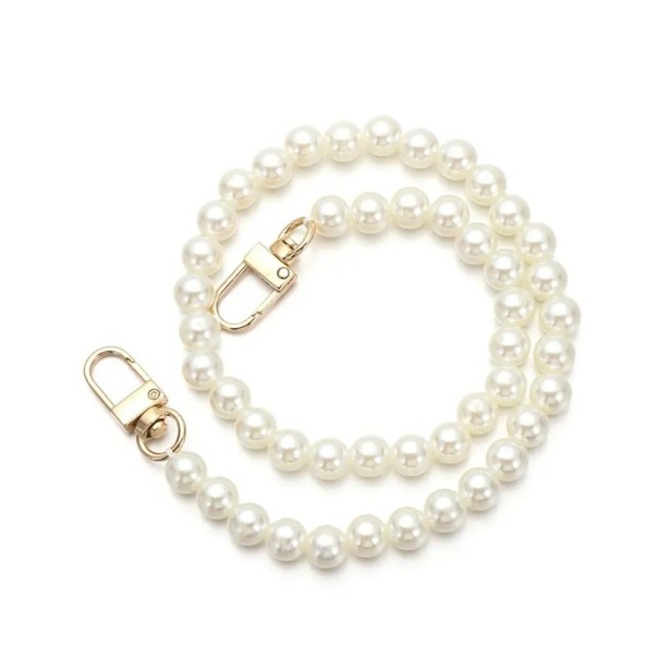 Collana di perle per borsa 50 cm Moschettoni girevoli Cinghia di perle per borsa Manico di ricambio elegante Accessorio stiloso 1