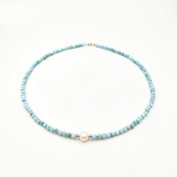 Collana di perline da donna con perla 50 cm 1