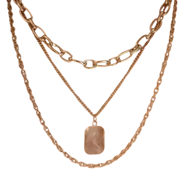 Collana dorata a strati in lega di zinco stile vintage ciondolo gioielli boho regalo per donne accessorio di moda elegante 1