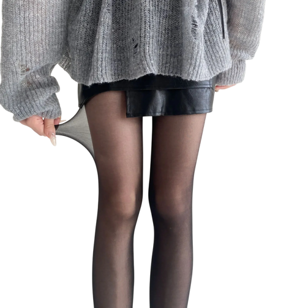 Collant da donna ultrafini e trasparenti in nylon Calze elastiche sottili Calze invisibili per uso quotidiano nero