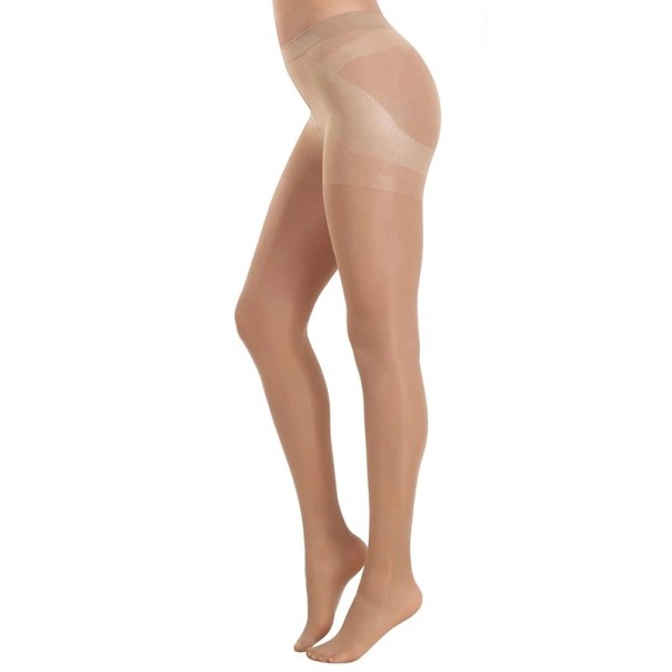 Collant trasparenti da donna 40D con vita alta Snellenti calze elastiche Intimo modellante Aspetto elegante Comfort di indossamento beige XL