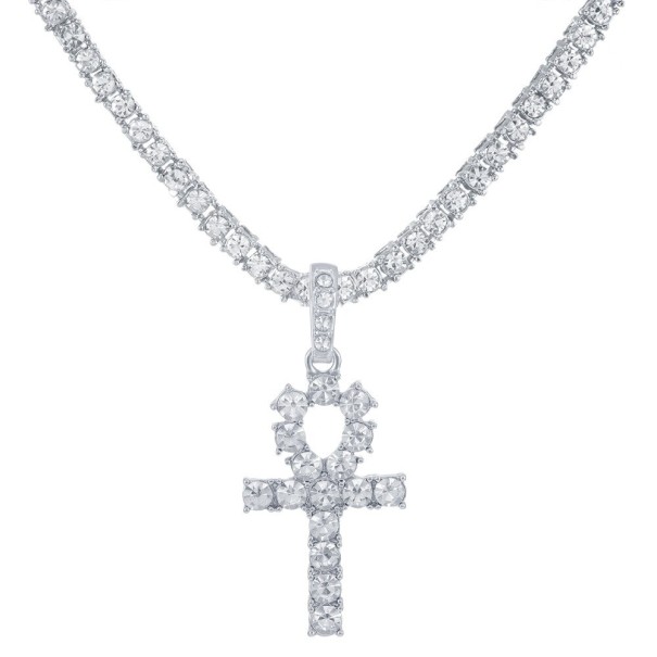 Collar con cruz D390 plateado 40 cm 3