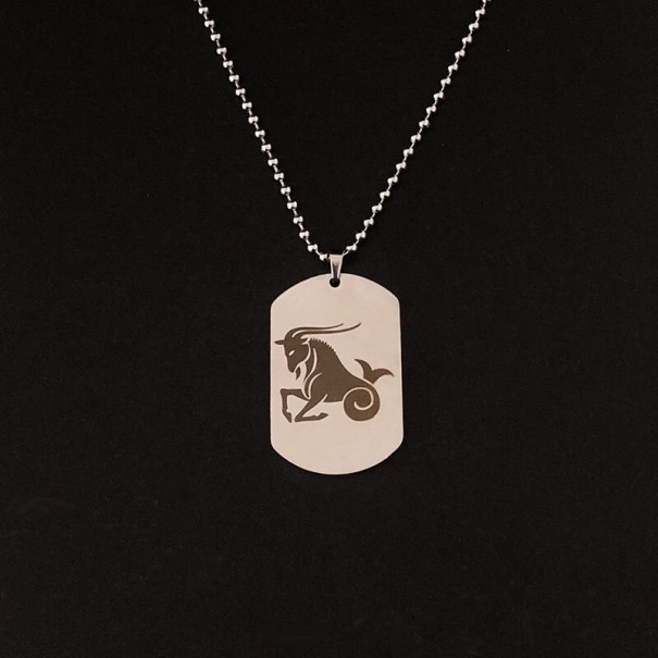 Collar con el signo del zodiaco D123 plateado 4