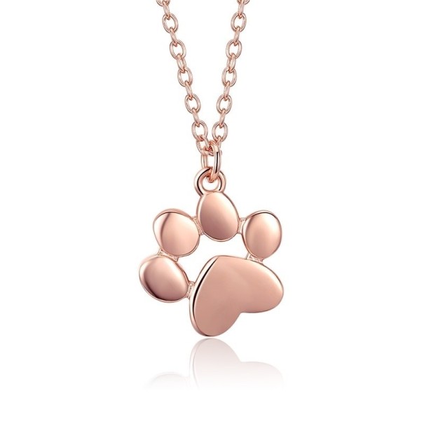 Collar con huella de pata para mujer rosa viejo