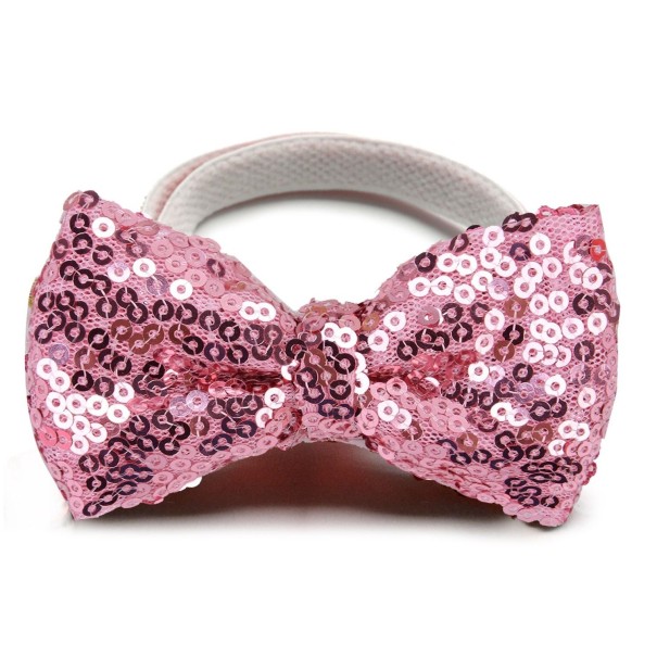 Collar con lazo de purpurina rosa